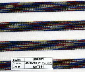 Jersey poly rayon spandex Multi Color Stripe 1/2''